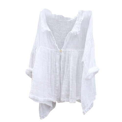Women's Cotton Linen Top Solid