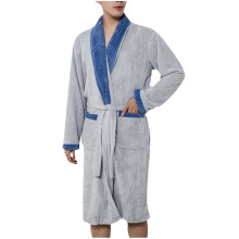 Women's Solid Color Velvet Bathrobe Gray One Size