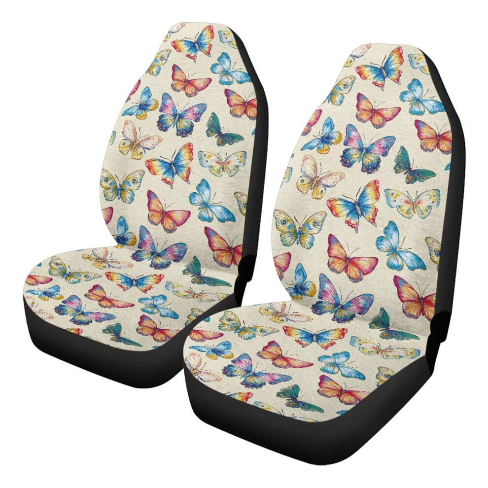 Car Seat Covers Butterfly Design 2-Pack Universal Coral 9180435761651