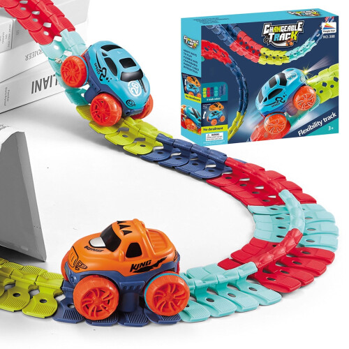 Race Track Set with LED Car and Interchangeable Shells