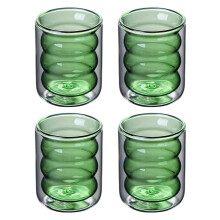 Glass Cups Set 200ML 4-Pack with Straws