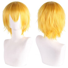 Anime Cosplay Wig Unisex Short Fluffy Yellow