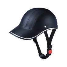 Bike Helmet Black Leather + ABS 11 x 7.87 x 5.1 in