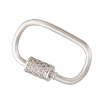 Women's Jewelry Carabiner Clasp with Zircons for Neckwear