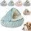 Cama de gato de pelúcia com capuz, design de caverna 2026 1