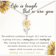 Sunflower Necklace for Women Inspirational Grief Support