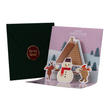 3D Pop-Up Christmas Card with Envelope and Cute Animal