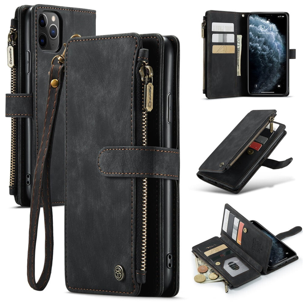 Caseme Iphone 11 Pro Max Wallet Case Pu Leather Black 975221342508