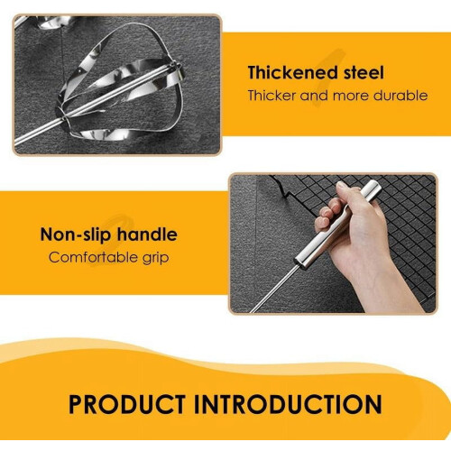 Stainless Steel Semi-Automatic Whisk 10in 2