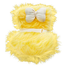 4.7-inch Doll Car Seat with Furry Cushion Yellow