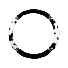 Women's Winter Cowhide Steering Wheel Cover Soft Warm