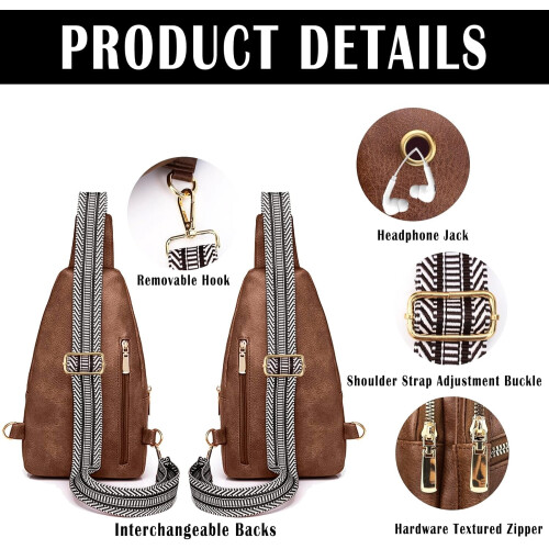 Bolsa transversal feminina com alça ajustável e bolsa de peito. 2