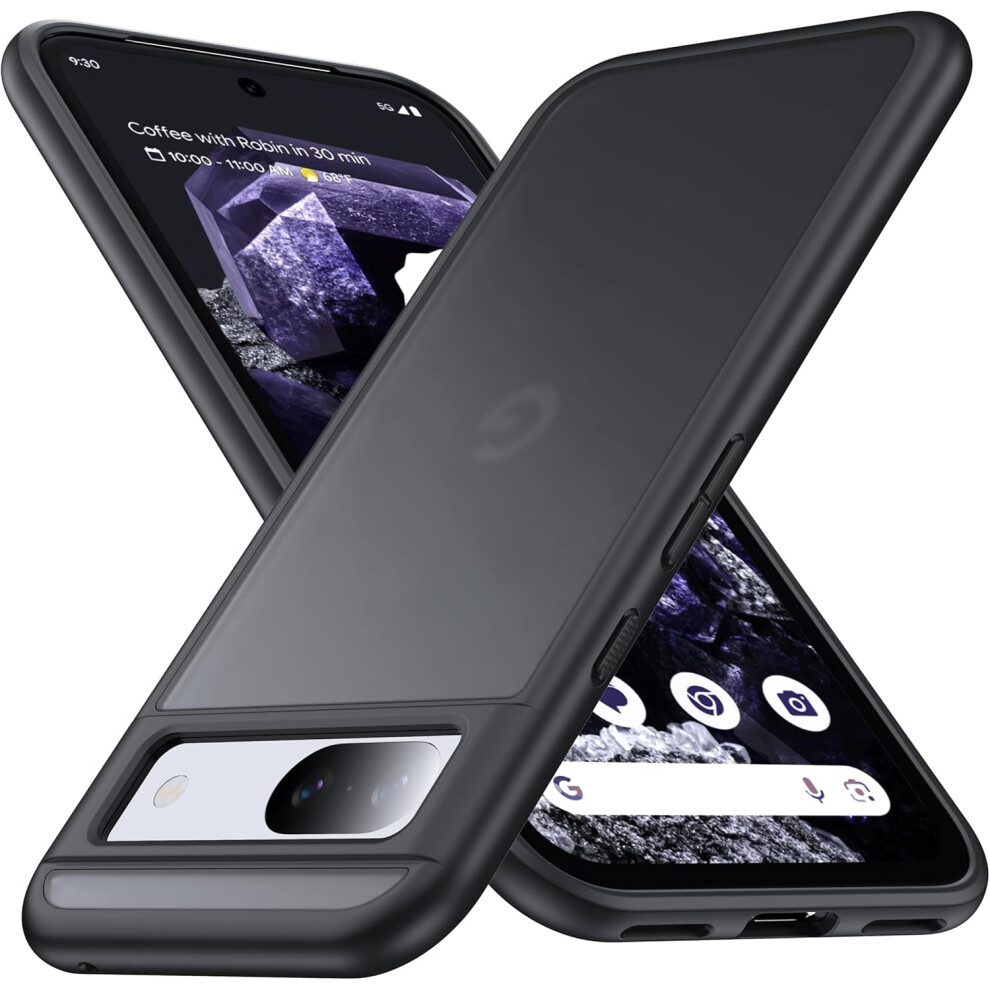 Google Pixel 8A Case Translucent Matte Slim Hard With Black 9362892830747