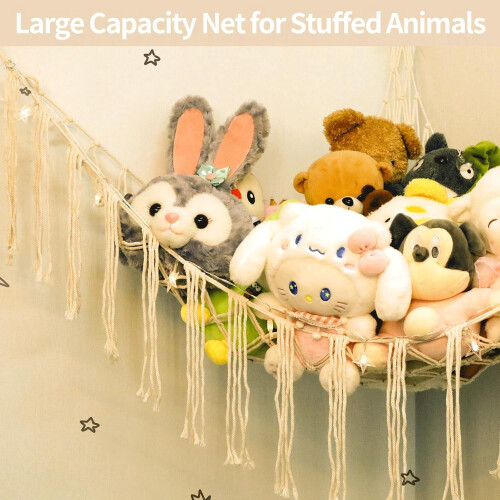 LED Stuffed Animal Hammock Net White 59 inch 2