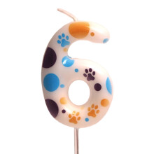 Blue Dog Paws Birthday Cake Toppers Set