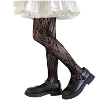 Girls Lace Fishnet Tights with Heart Pattern, Size 9-13