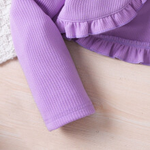 Mädchen Prinzessinnenkleid und Strickjacke Set lila geblümte Baumwolle