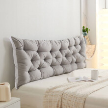 Twin Headboard Pillow with Side Pockets and Long Backrest