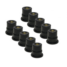Rubber Motorcycle Windshield Nuts M6 10-Pack