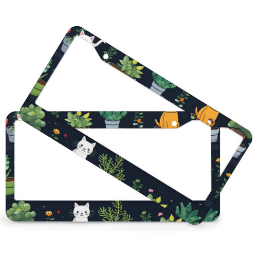 Cat Mom License Plate Frame Aluminum 2 Pack 1