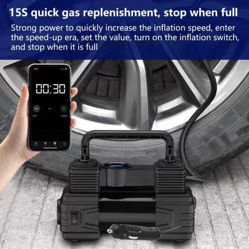 Tire Inflator Automatic Digital Display Black 2