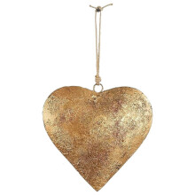 Metal Heart Wall Decor Antique Gold Finish 1 Piece