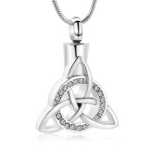 Celtic Knot Ashes Necklace Stainless Steel Vintage Triangle