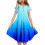 Rochie de vară cu imprimeu gradient în formă de A pentru adolescente, mărimea 10–12 2