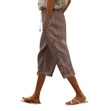 Women's Cotton Linen Wide Leg Pants High Waist S-2XL