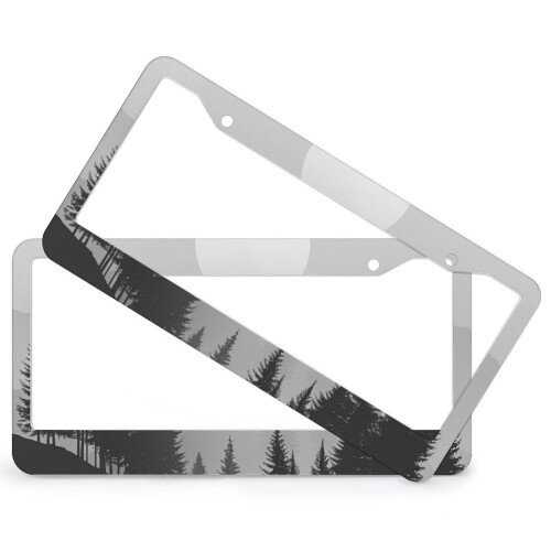 Abstract Moon License Plate Frame Aluminum 2 PCS 1