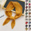 Women's satin square neckerchief brown solid lightweight 2