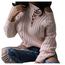 KDFJPTH Women's Long Sleeve Solid Sweater Pink