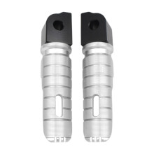 Motorcycle Rear Footrests Anti-Slip Silvery 1 Pair