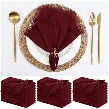 Cotton Linen Napkins 16 x 16 Inch 12 Pack