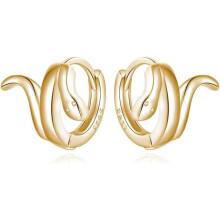Sterling Silver Snake Huggie Earrings for Women