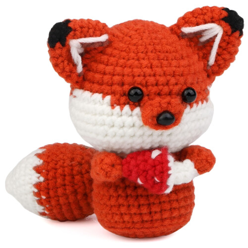 Knitted Fox Crochet Kit for Beginners with Video and Yarn