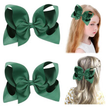 Hair Bows with Alligator Clips Solid Color 2 pcs