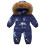 Macacão de neve infantil com capuz, azul. 2