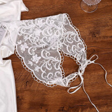 Women's Polyester Lace Triangular Headband White