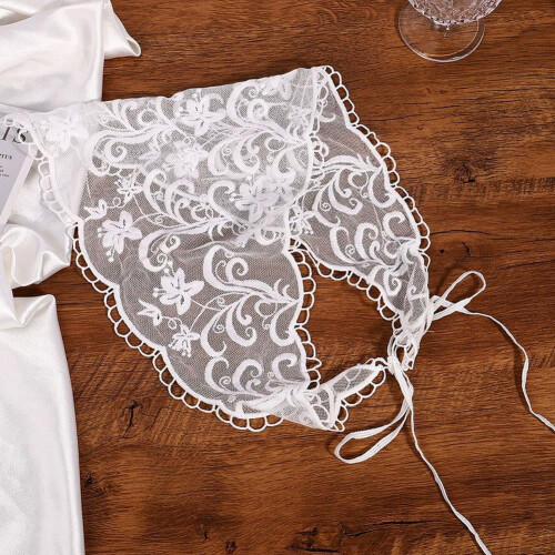Women's Polyester Lace Triangular Headband White