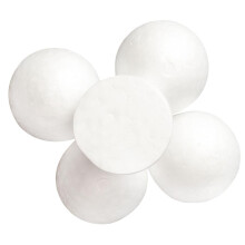 White Polystyrene Foam Ball for Kids Craft 120mm 5 pcs
