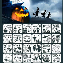 Halloween Stencils Reusable 6x6 Inch 24 PCS