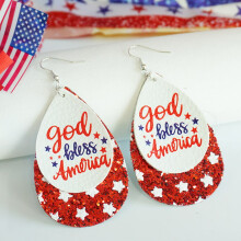 American Flag Earrings for Women – Patriotic Leather