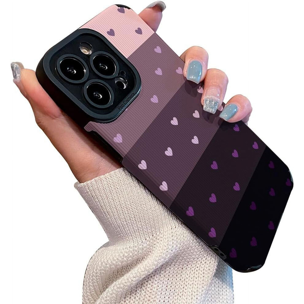 Love Heart Silicone Phone Case For Iphone 15 Purple 9130661462327