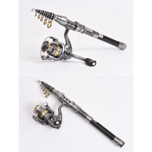 Fishing Rod and Reel Combo Telescopic Fiber Pole Full Metal