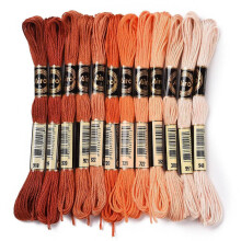 Polyester Embroidery Floss 6-Ply Orange Gradient 12 Skeins