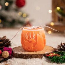 Christmas Reindeer Aromatherapy Candle Orange 2.6 in