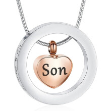 Circle of Life Urn Necklace Heart Cremation Jewelry 1