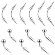 Stainless Steel Curved Barbell Eyebrow Ring Silver 8mm