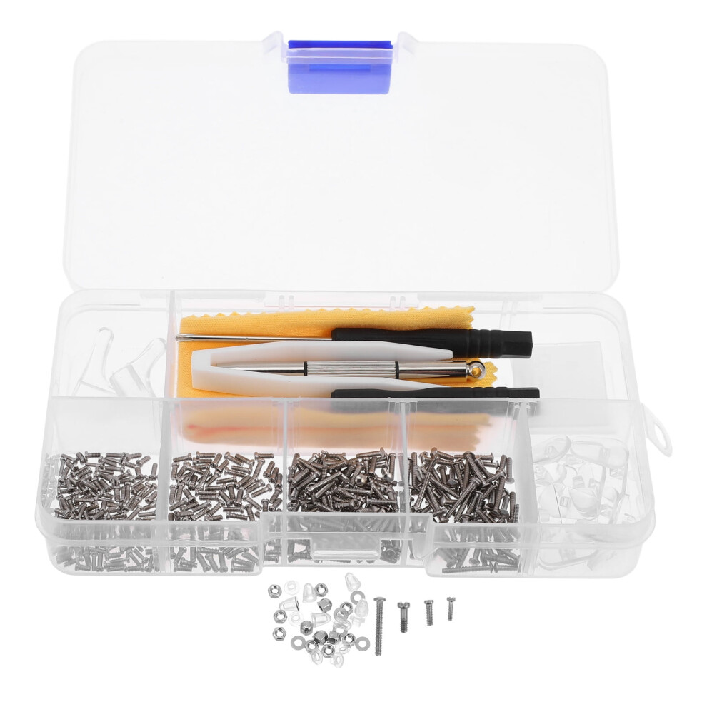 HEMOTON Eyeglasses Repair Kit with Screws Nose Pads and